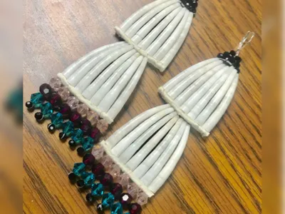 Two Tier Dentallium Shell Earrings