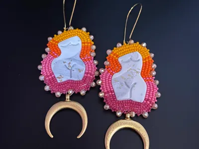 Flat Stitch Earrings