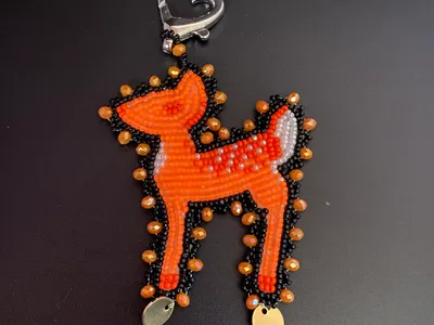 Flat Stitch Fawn Keychain