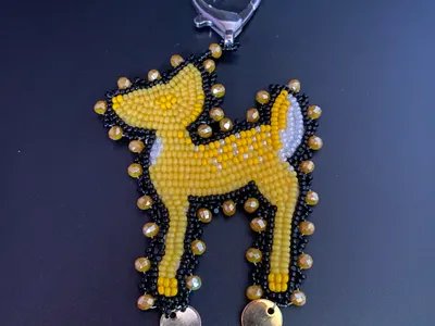 Flat Stitch Fawn Keychain
