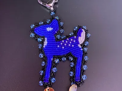 Flat Stitch Fawn Keychain