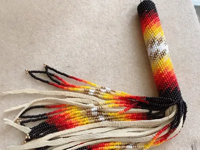 Peyote Stitched Keychain with Beaded Fringe
