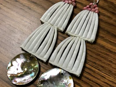 Two Tier Dentallium Shell Earring